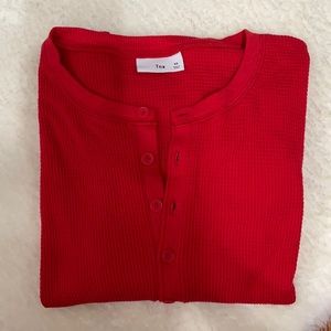 Aritzia TNA Red Elissa Thermal Top